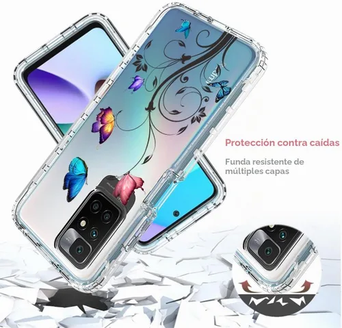 Vista 7 de Funda para Redmi 10 (2021/2022)/Redmi 10 Prime con protector de pantalla de vidrio templado, cuerpo completo transparente con protección de diseño