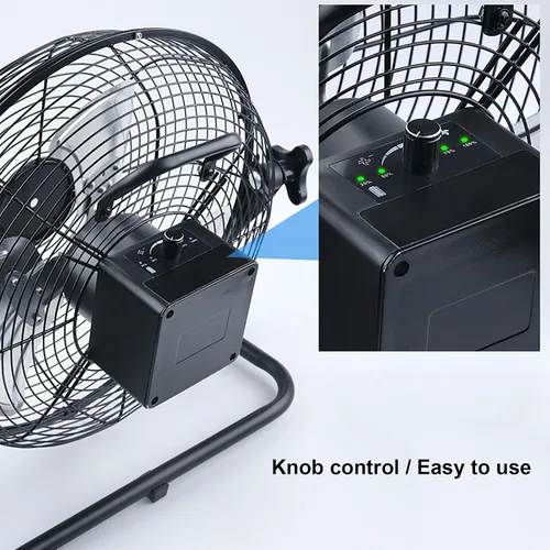 Vista 5 de Portable Camping Fan, Solar Fan, Solar Powered Fan, Oscillating Floor Fan, For Outside,Travel,Chicken Coop,Dog
