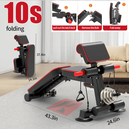 Vista 4 de K KiNGKANG Adjustable Weight Bench for Home Gym Full Body Strength Training