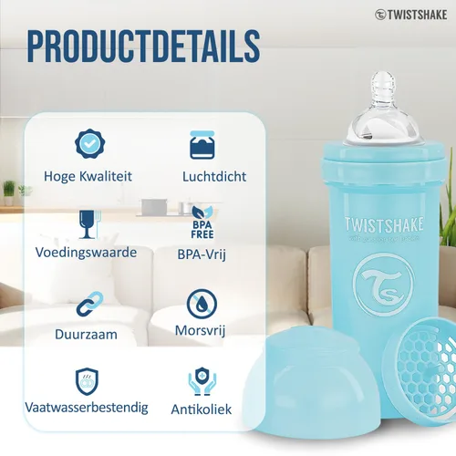 Vista 3 de Twistshake Biberones anticólicos – Biberones prémium de 8.8 fl oz/8 onzas con recipiente de almacenamiento de leche de 3.4 fl oz para una