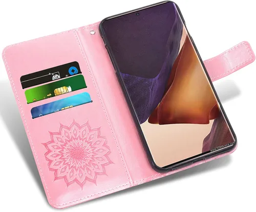 Vista 3 de Funda para teléfono Samsung Galaxy Note 20 Ultra Glaxay Note20 Plus 5G con protector de pantalla de vidrio templado, funda delgada de cuero con Oro