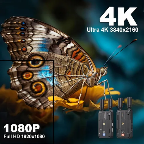 Vista 2 de Receptor HDMI inalámbrico, solo receptor, Plug&Play rango de 1300 pies extensor HDMI inalámbrico 4K con latencia de 0.1S, para transmisión