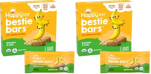 Vista 6 de HAPPYTOT Organics Barras de Avena Horneadas Suaves con Fibra y Proteína Snack para Niños Pequeños Manzana y Espinaca, Barras de 0.88 Onzas, Caja