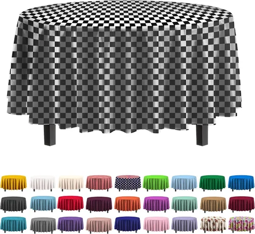 Vista 17 de Party Solids Paquete de 6 manteles de plástico prémium de 54 pulgadas x 108 pulgadas. Cubierta de mesa rectangular de plástico - Aqua
