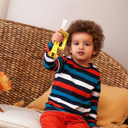 Vista 9 de Toyvian Trompeta de juguete para niños, 14 piezas, plástico para niños, instrumento para fiestas, fabricantes de ruido, recuerdos de fiesta