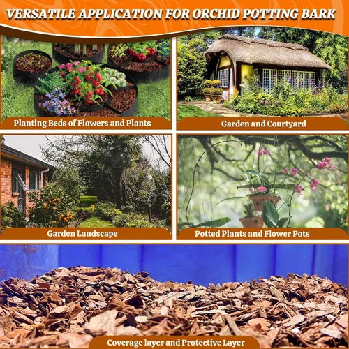 Vista 6 de AVALUTION Corteza para macetas de orquídeas: corteza de orquídea orgánica de 3 cuartos para plantas, todos los chips de madera de corteza de pino