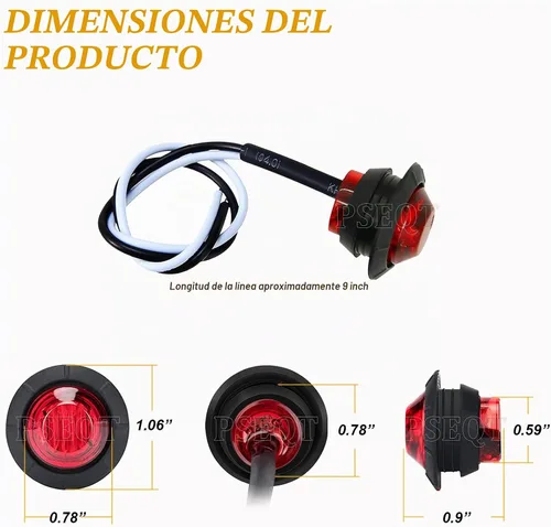 Vista 7 de PSEQT Luces LED de marcador de remolque de 3/4 pulgadas, indicadores de espacio lateral, luz trasera, impermeable, para remolque, camión, autobús