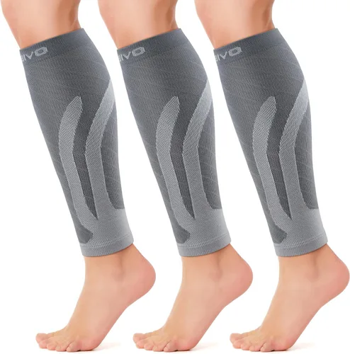 Vista 16 de CAMBIVO Mangas de compresión de pantorrilla para hombres y mujeres, calcetines sin pies para alivio del dolor de espinillas y piernas