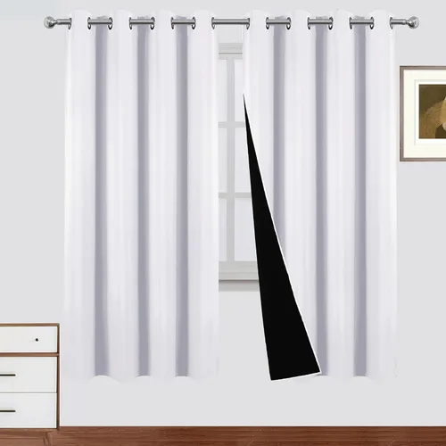 Vista 62 de LEMOMO Cortinas 100% opacas de 38 x 54 pulgadas, 2 paneles de oscurecimiento con aislamiento térmico para dormitorio