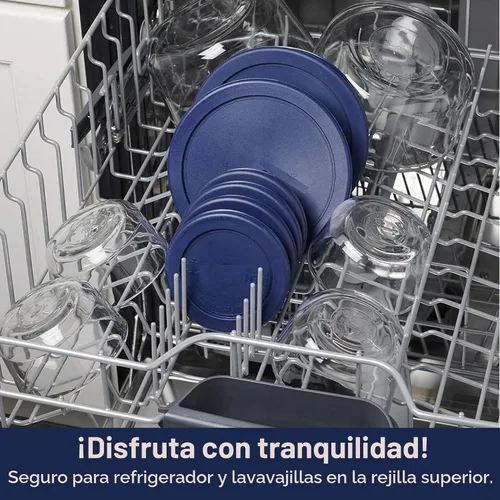 Vista 6 de Wood Grip - Tapas de repuesto compatibles con recipientes de vidrio Pyrex - Tapas duraderas a prueba de fugas - Se adapta a cuencos redondos