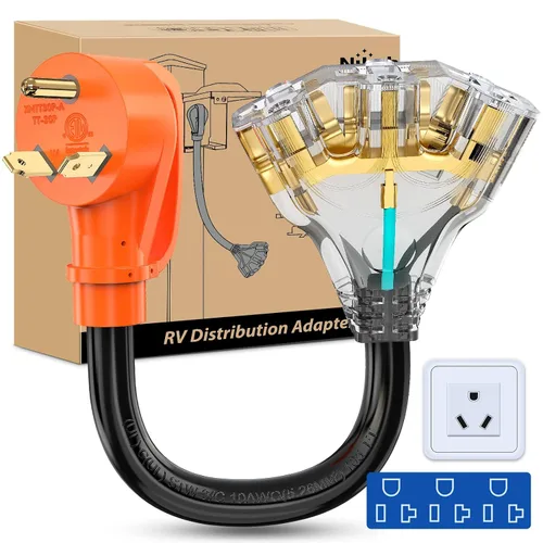 Vista 41 de Nilight Cable adaptador de secadora de 30 amperios a 30 amperios calibre 10 10-30P a 14-30R con cable de tierra