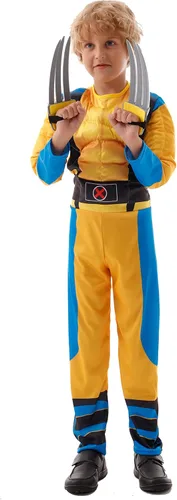 Vista 4 de Liucesxjs Disfraz de Wolverin-e para niños, disfraz de cosplay para niños, Halloween, carnaval, cosplay, fiesta