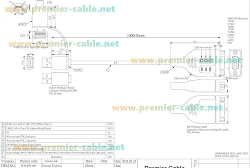 Vista 6 de FTDI Cable adaptador serie USB a RS232 DB9 con chipset FT232RNL Dual USB-A y USB-C a D-Sub 9Pin RS232 COM Cable convertidor para módem, escáner, DB9