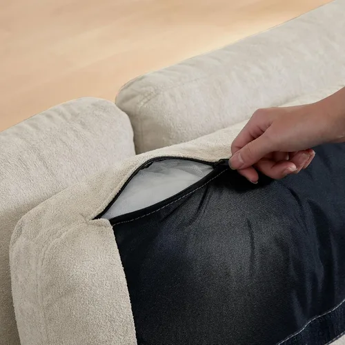 Vista 9 de Sofá modular modular en forma de L de 103 pulgadas, moderno sofá de tela de lino con fundas de cojín extraíbles, sofás modulares reversibles