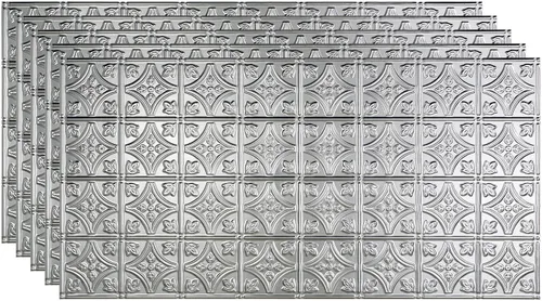 Vista 24 de FASÄDE Panel de techo decorativo de vinilo con pegamento de estilo tradicional y patrón 1 en bronce argente (muestra de 12 x 12 pulgadas)