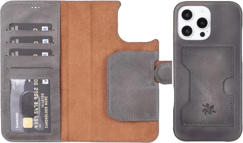 Vista 62 de Venito Florence - Funda de piel compatible con Samsung Galaxy S9, extra segura con bloqueo RFID, cartera desmontable para teléfono (gris decolorado)
