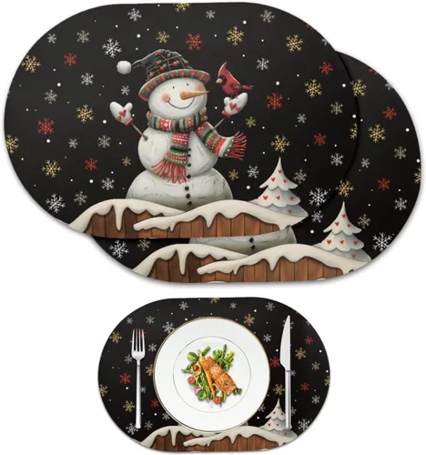 Vista 60 de Buteterfly - Juego de 2 manteles individuales con diseño ovalado, impermeables, lavables, resistentes al calor, decoración del hogar, cocina