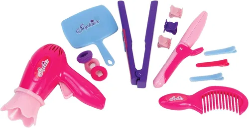 Vista 2 de Sophia's Juego de cuidado del cabello de muñecas de 18 pulgadas, juego de simulación, 14 piezas accesorios de peinado para muñecas Juego de 14 piezas