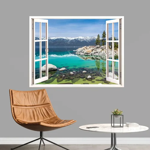 Vista 46 de IDEA4WALL Adhesivo mural removible para pared, arena blanca tropical, playa, orilla, palmera, naturaleza, desierto, fotografía, arte moderno