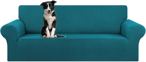 Vista 57 de KEKUOU Funda elástica para sofá biplaza, funda de sofá para sofá de 2 cojines (55-78 pulgadas), protector de muebles con parte inferior elástica