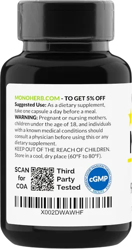 Vista 3 de MONOHERB NADH 20 mg - 90 cápsulas vegetarianas - Suplemento reducido de nicotinamida adenina dinucleótido