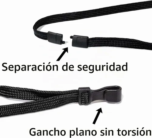 Vista 4 de Combo de soporte de identificación seguro Duolite y cordón con carrete de insignia IDSH (negro/negro con carrete)