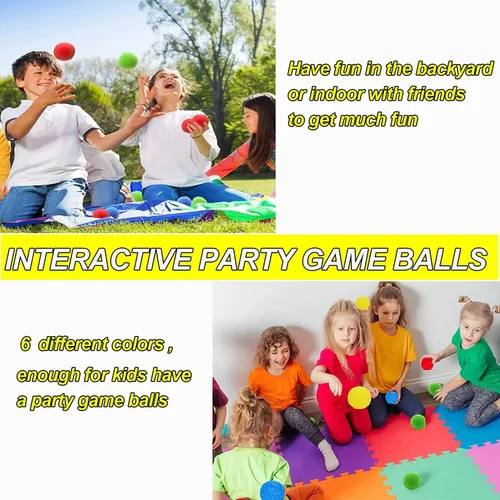 Vista 5 de Paquete de 6 bolas de forro polar suave grandes de 5 pulgadas, bolas de juego arcoíris para Dodge Ball, balonmano, campamentos y escuelas
