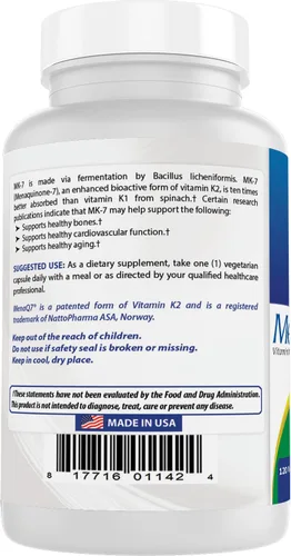 Vista 7 de Best Naturals MK-7 Vitamina K2 100 mcg 120 Vcaps