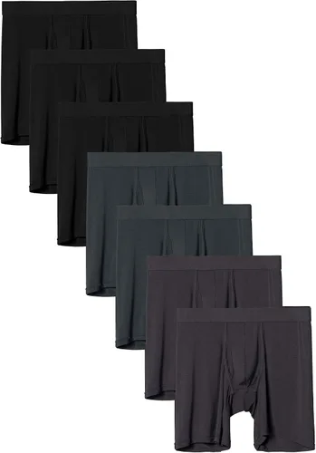 Vista 4 de YOULEHE - Paquete de bóxers de rayón para hombre, elásticos, de tela suave de bambú