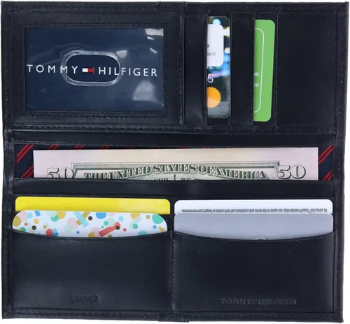 Vista 5 de Tommy Hilfiger Cartera clásica para hombre con ventana de identificación y múltiples ranuras para tarjetas