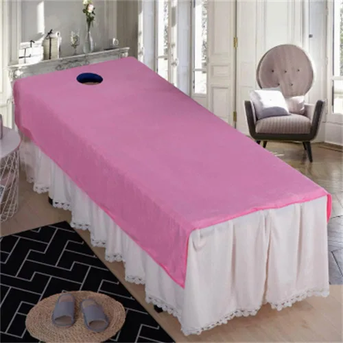 Vista 3 de Darley Funda de sábanas de belleza suave con agujero facial, funda de sábana de masaje reutilizable, sábanas de centro de spa, color sólido
