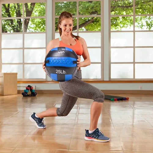 Vista 5 de JFit Wall Ball – Premium Soft Weighted Exercise Ball for Strength, Conditioning, Gym & Home Workouts, 4-30 LB