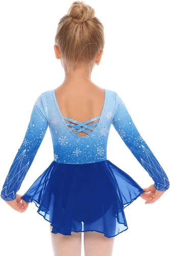 Vista 10 de Arshiner Vestido de ballet clásico de manga larga para niñas Negro