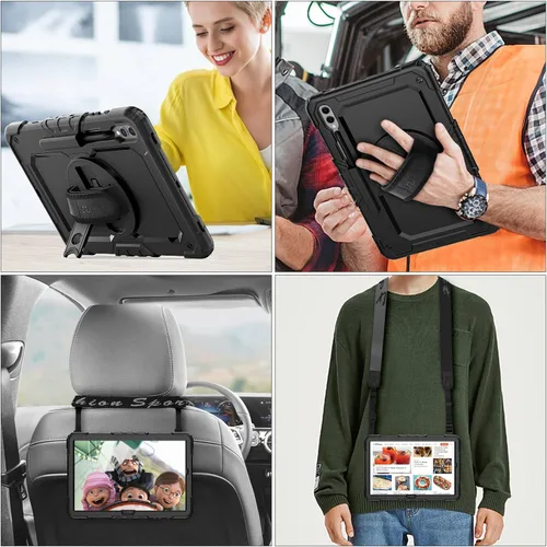 Vista 5 de SEYMAC stock Funda para tableta Samsung Galaxy Tab S9 Plus de 12.4 pulgadas 2023 con protector de pantalla y soporte para lápiz