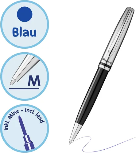 Vista 3 de Pelikan Jazz Classic K35 Ballpoint Pen Black Metal Refillable