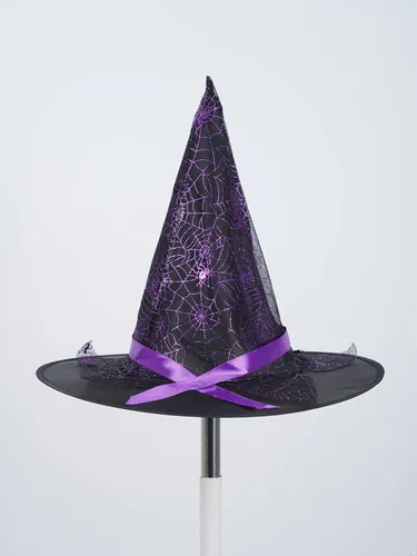 Vista 6 de Sholeno Kids Girls Fairytale Witch Cosplay Dress Up Witch Tulle Dress with Pointed Hat Candy Handbag Set for Halloween
