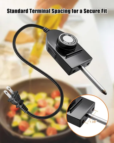 Vista 5 de Sonda de control de calor 06900 apta para utensilios de cocina eléctricos Presto Reemplazo del cable del termostato, compatible con sartenes