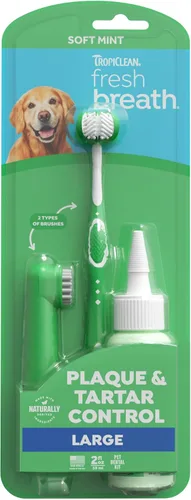 Vista 11 de TropiClean Fresh Breath - Kit de cepillado de dientes para perros pequeños/medianos