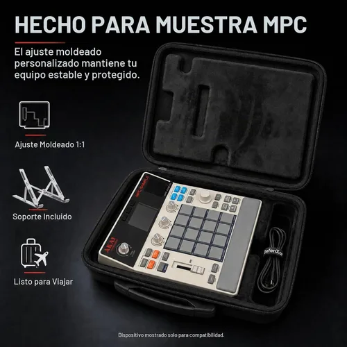 Vista 2 de MPC Sample Case para Akai Professional, carcasa rígida con Gris