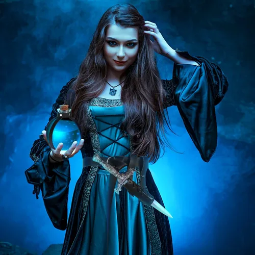 Vista 3 de Botella de poción mágica de Halloween, cinturón de cuero medieval de caballero medieval, espada, daga, rana para disfraz de cosplay