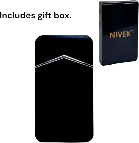 Vista 3 de NIVEK Encendedor de llama verde, a la moda, a prueba de viento, botón cromado, recargable, ajustable, compacto, tamaño de bolsillo, multicolor NEGRO