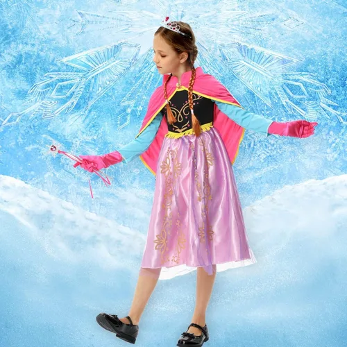 Vista 2 de Disfraz de princesa de Halloween para niñas, disfraz de cosplay para juego de rol, rosa, Halloween, Navidad, cumpleaños