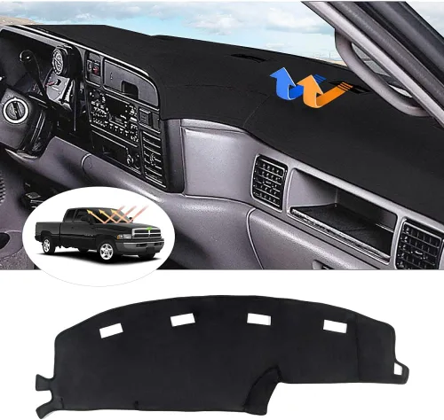 Vista 44 de CARTIST Cubierta negra para salpicadero para Toyota Solara 2004-2008, antideslizante, antirreflejo, protección UV, tapete interior de primera calidad