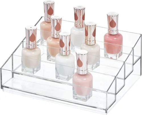Vista 13 de iDesign Organizador de cosméticos y esmaltes de uñas en niveles, colección Clarity, 12.75 pulgadas x 6.5 pulgadas x 3.75 pulgadas, transparente