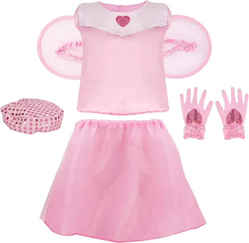 Vista 6 de Jaja Princess Dress Up Costume Sets for Little Girls Birthday Halloween Theme Party Toddler Edades 3-6yrs