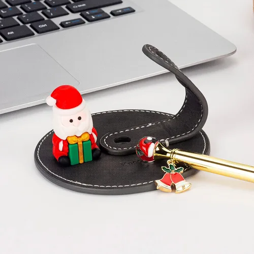 Vista 7 de Soporte de escritorio de cuero para bolígrafo y bolígrafo de escritorio, bolígrafos de regalo de escritura divertidos, decoración de fiesta escolar