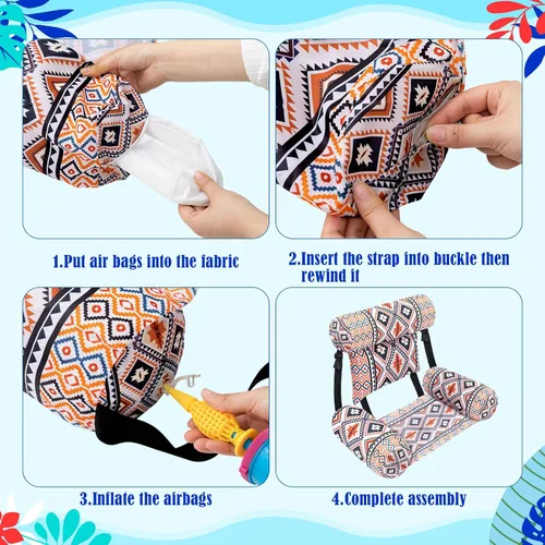 Vista 7 de Threehoney Paquete de 2 flotadores grandes para sillas de piscina para adultos, silla inflable de verano, silla flotante de agua, hamaca flotante