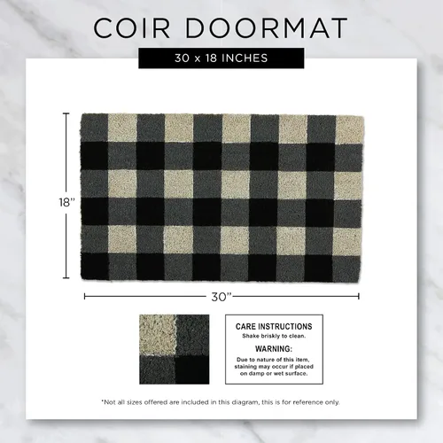 Vista 6 de DII Felpudo de fibra de coco natural para exterior, alfombra de bienvenida, 17 x 29 pulgadas, pájaro