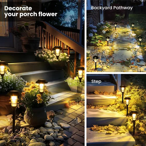 Vista 5 de SOLPEX Luces solares para caminos, impermeables, para exteriores, color Blanco cálido