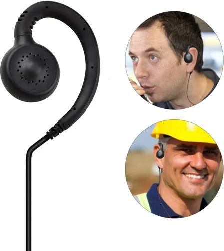 Vista 3 de UAYESOK Auricular de 0.138 in para recibir/escuchar solamente, micrófono con altavoz de seguridad de policía en forma de C con conectores de audio